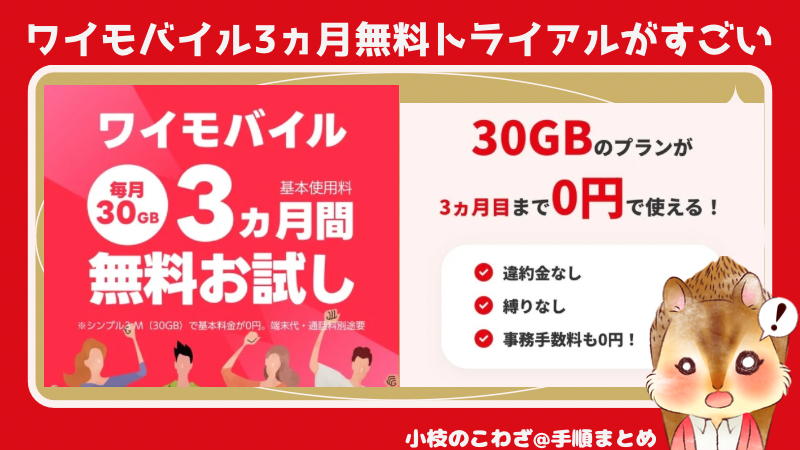 これはやばい！ワイモバイル30GBプラン3ヵ月間無料お試しキャンペーンスタート！しかも契約中はLYPとNetflixも無料 